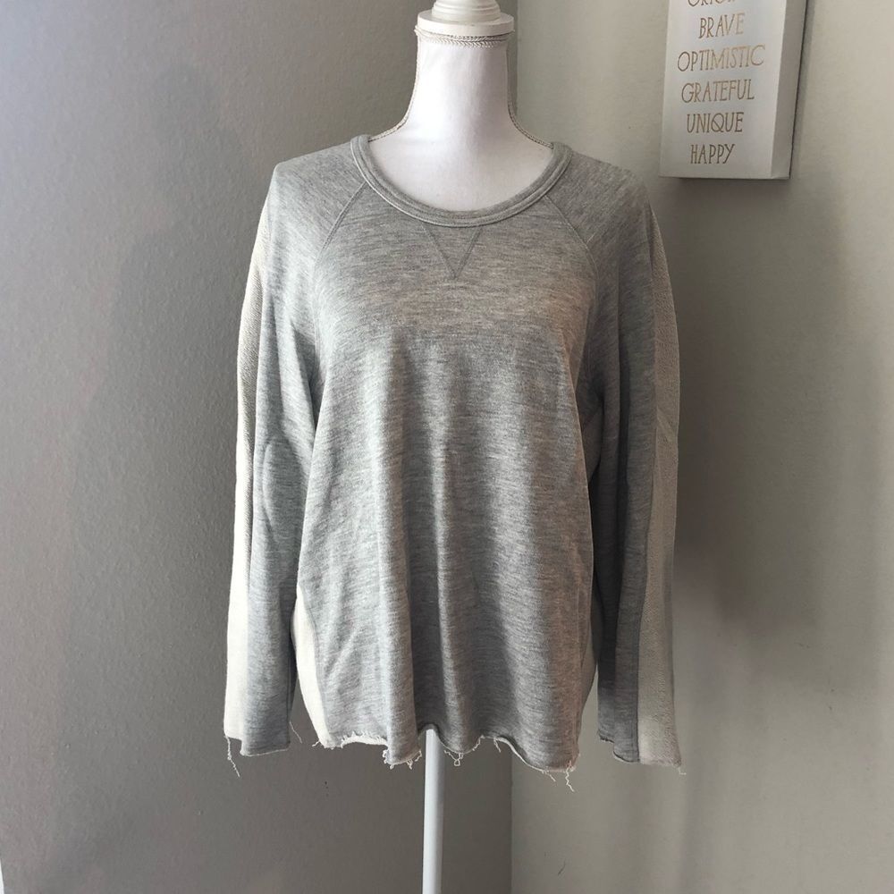 NWT Ana Gray Sweater with Raw Hem